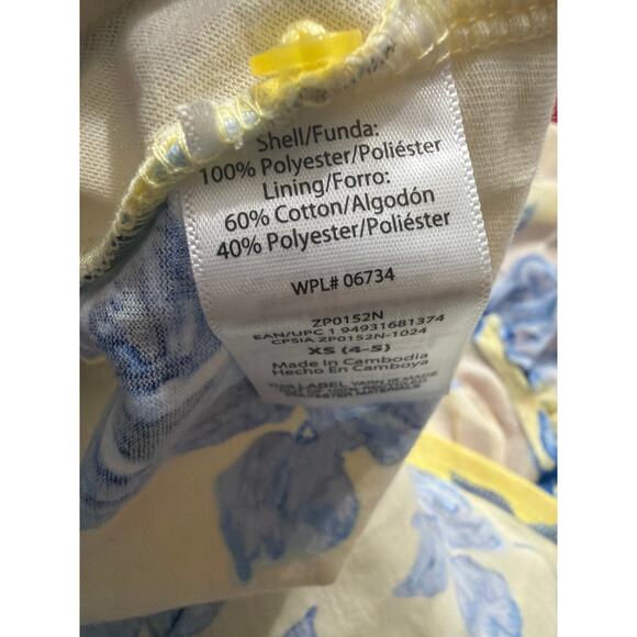 ZAC Kids Blue & Yellow Floral Dress Ruffle Flower Tiered Dress Size XS 4-5 New - Picture 5 of 5